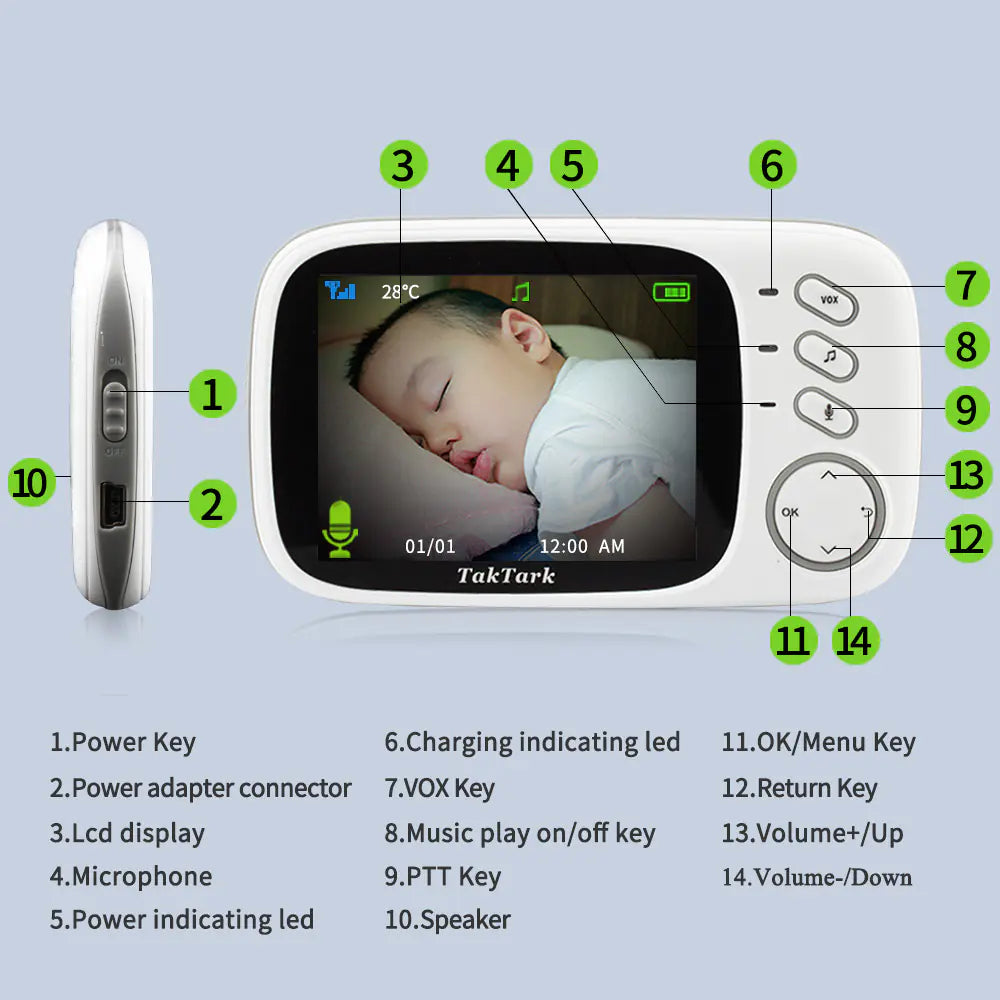 Baby Monitor and Caregiver Device for Infants